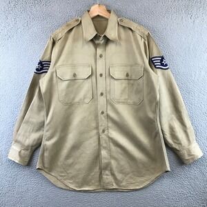Vintage Air Force military Shirt Men Long Sleeve  Shirt with Size 15 1/2 x 32